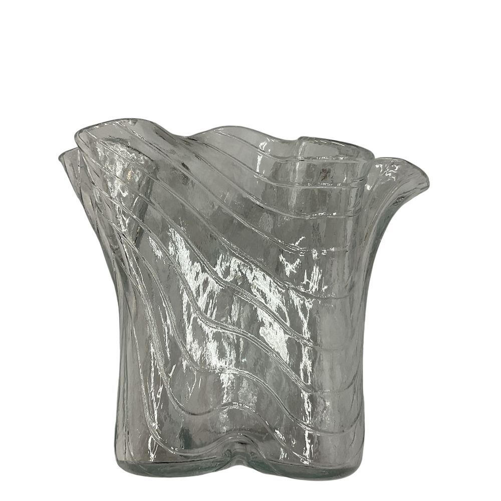 Muurla Hand Made Wavy Glass Vase Modern Abstract Sculptural Decorative Art Piece